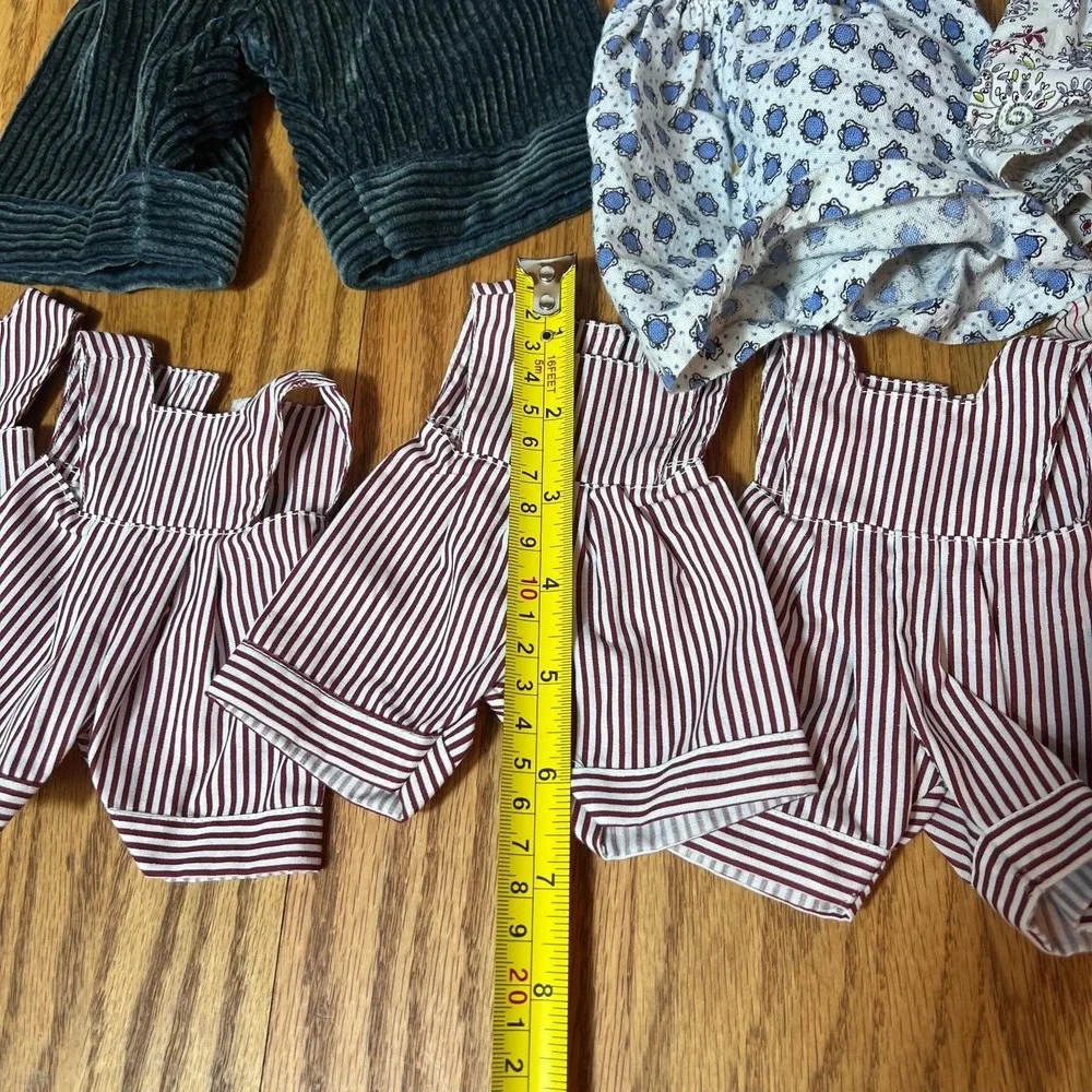VTG Doll Clothes Lot w/ Blue Carry Case Mixed Doll Outfits Dresses Wardrobe